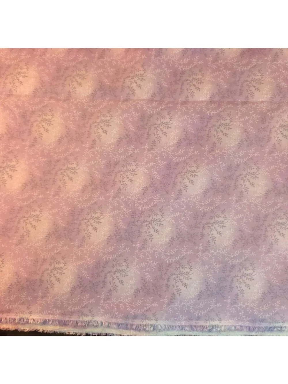 Lavender Purple 108 Inch Wide Cotton Fabric 3.5 Yards White Leaf Vine Print Quil
